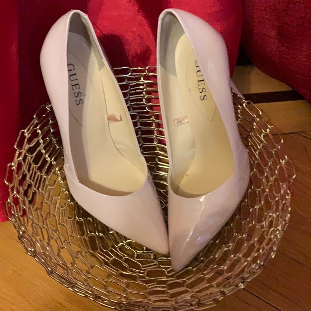 Light Patent Pink Guess Heels Size 7.5 M